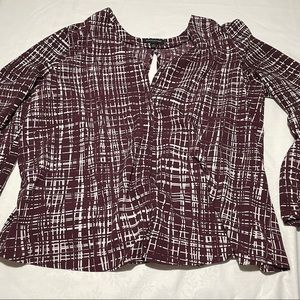 Banana Republic Factory Maroon Open Back Blouse